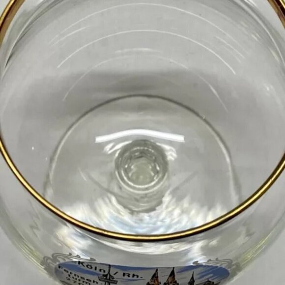 Vintage Koln/Rh. Fernseh Turm 270m City Scene Elegant Goblet Drinking Glass EUC - Picture 12 of 14